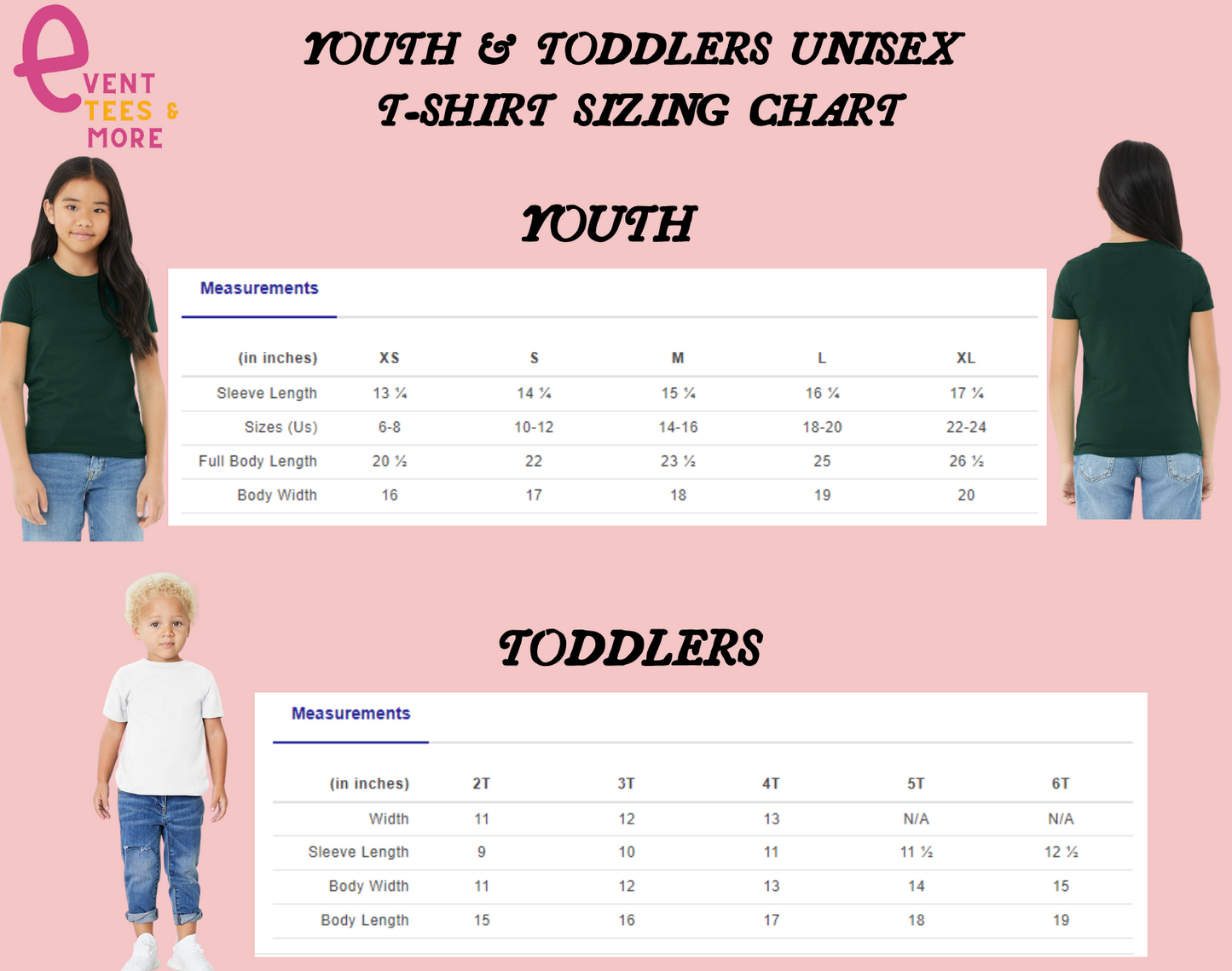 Camisas familiares para jóvenes y niños pequeños